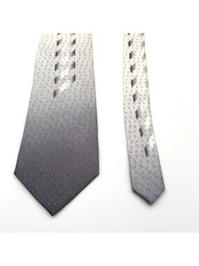 Enrico Guccini Silver/Gray Print 100% All Silk Tie 58" x 4"